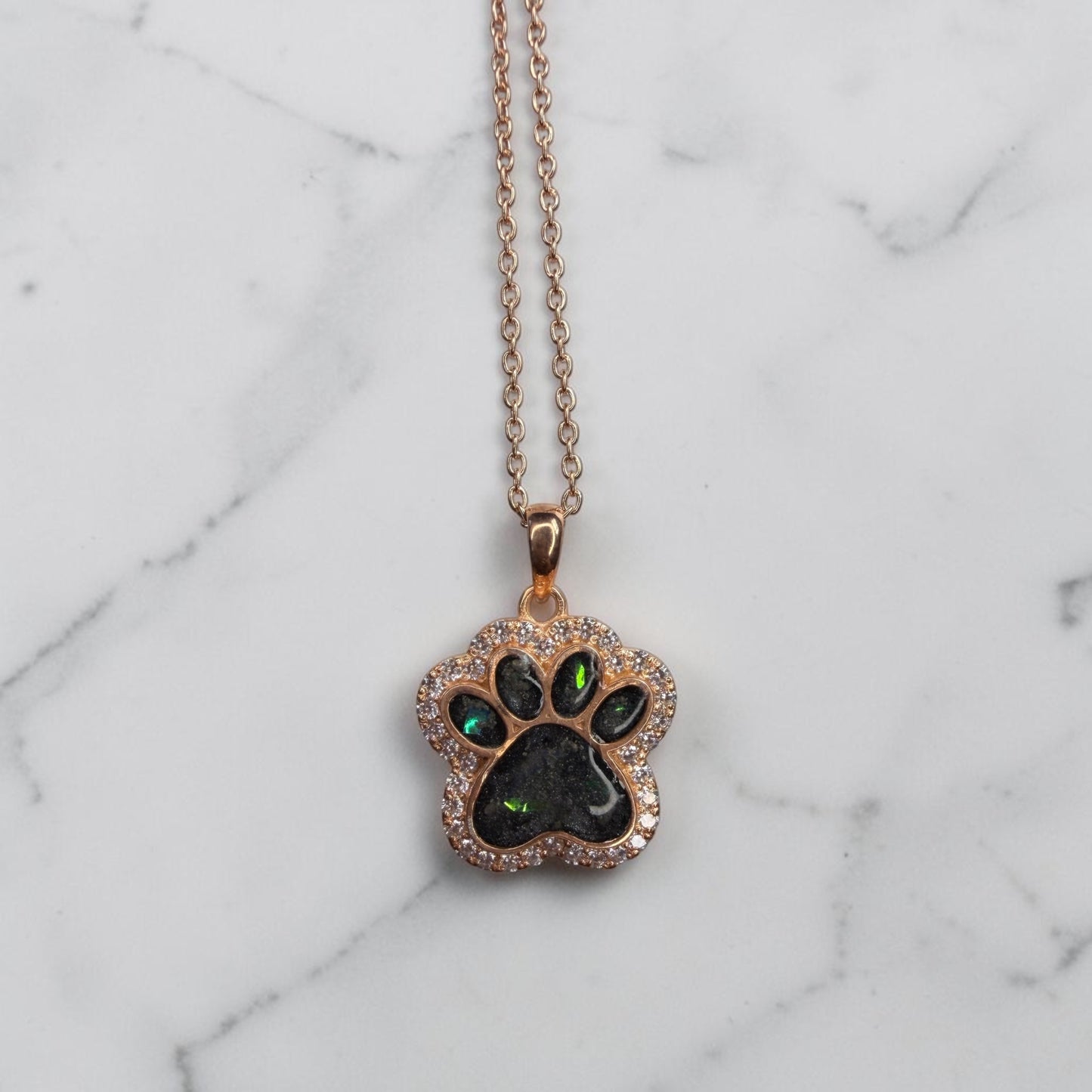 Pet Diamond Paw Print Necklace