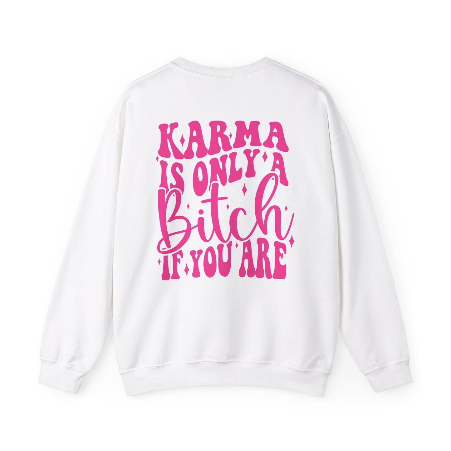 Karma Heavy Blend™ Crewneck Sweatshirt Front and Back