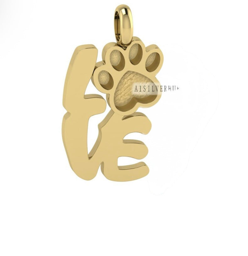 Love Paw Print Necklace