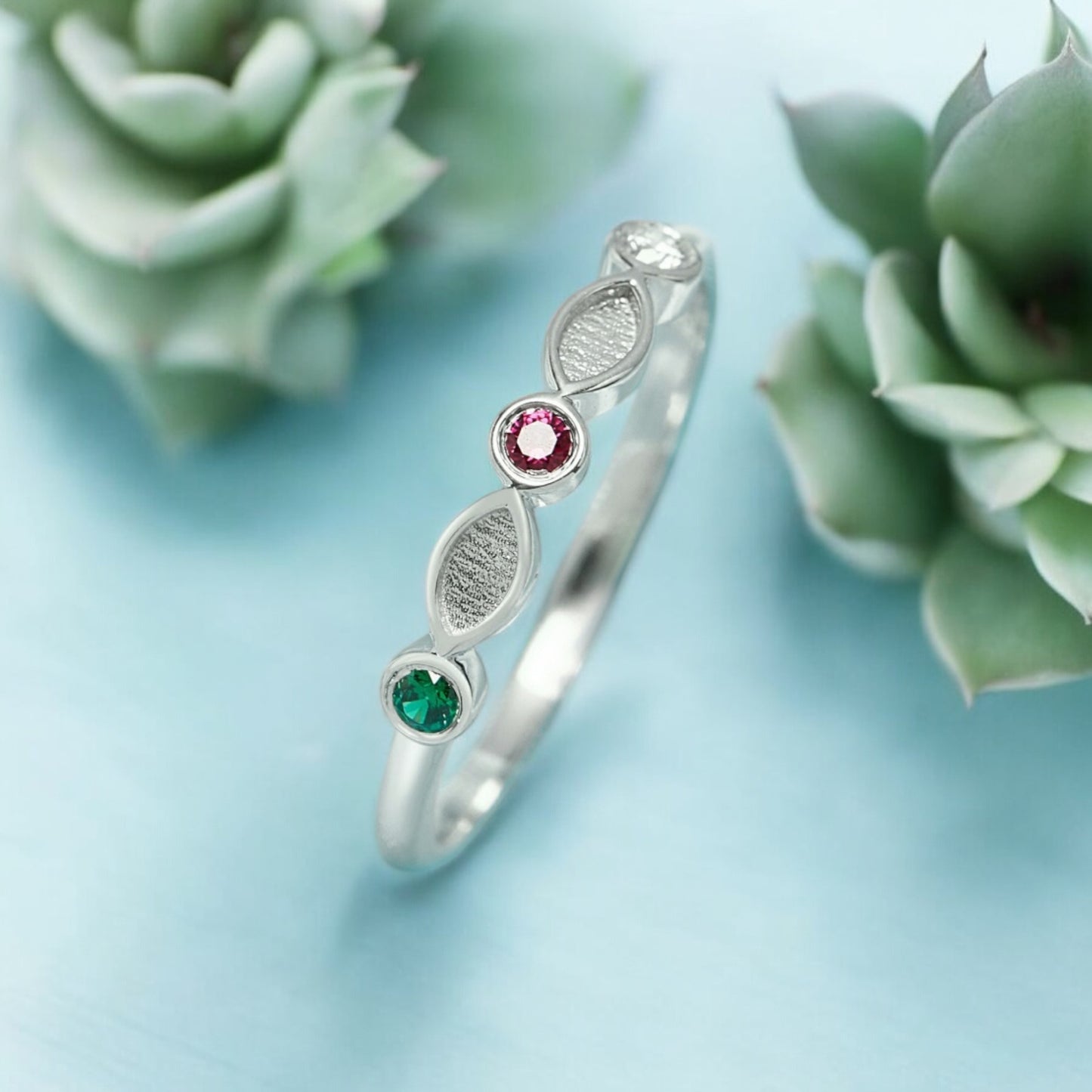 Raine Sterling Silver Ring (Multiple Birthstones)