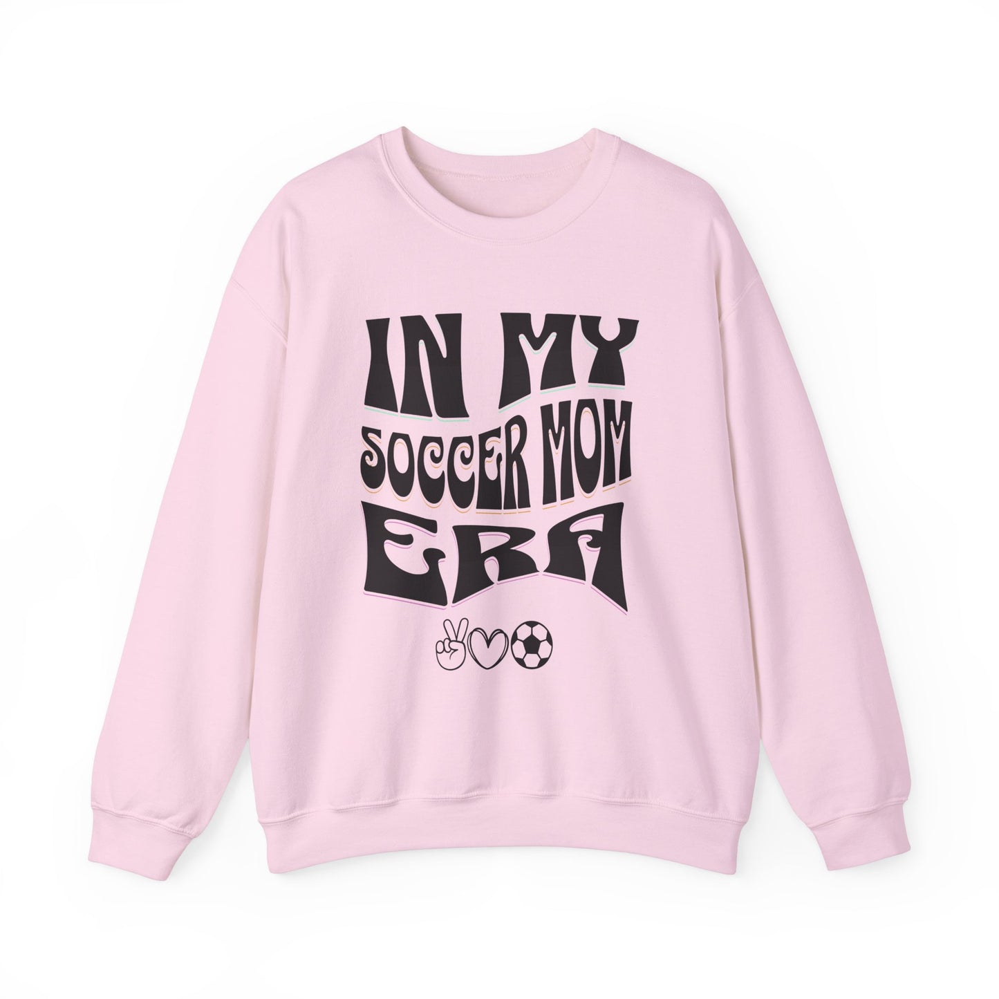 In My Soccer Mom Era Heavy Blend™ Crewneck Sweatshirt Front and Back