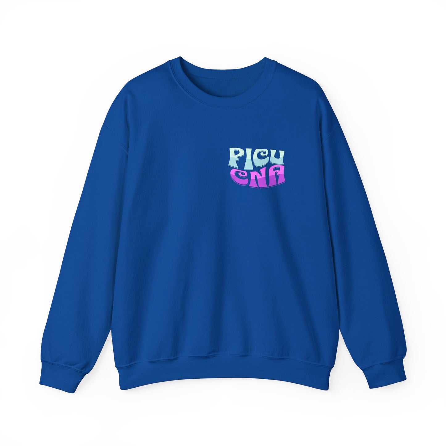 It's A Good Day PICU CNA Heavy Blend™ Crewneck Sweatshirt Front and Back