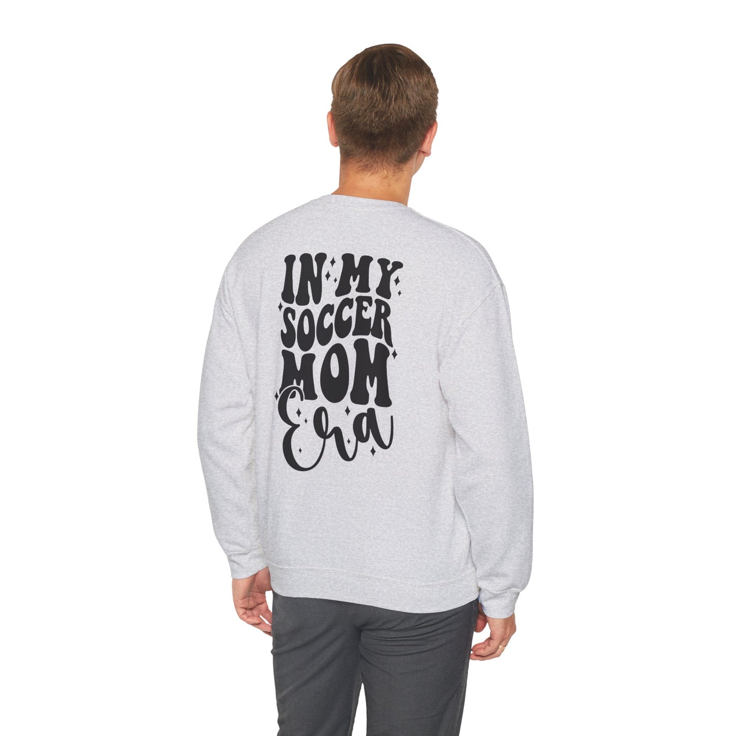 In My Soccer Mom Era Heavy Blend™ Crewneck Sweatshirt Front and Back