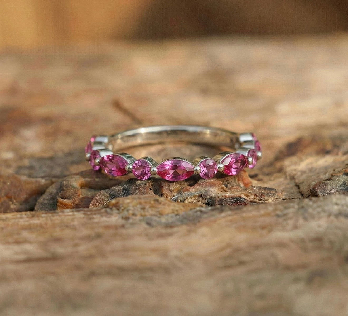 Eternity Gemstone Hidden Memory Band