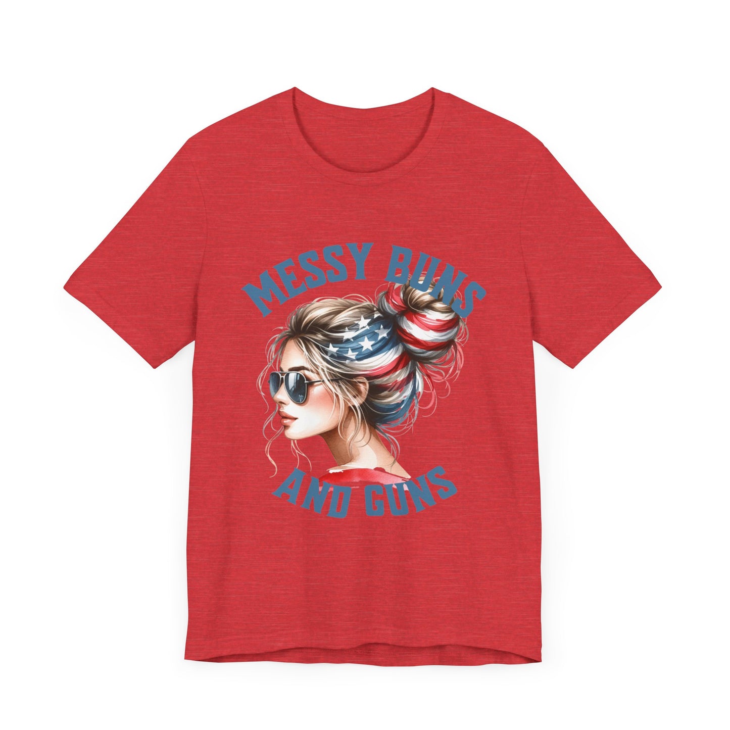 Messy Buns and Guns Jersey Short Sleeve Tee