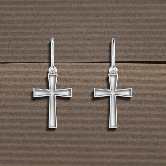Cross Sterling Silver Earrings.