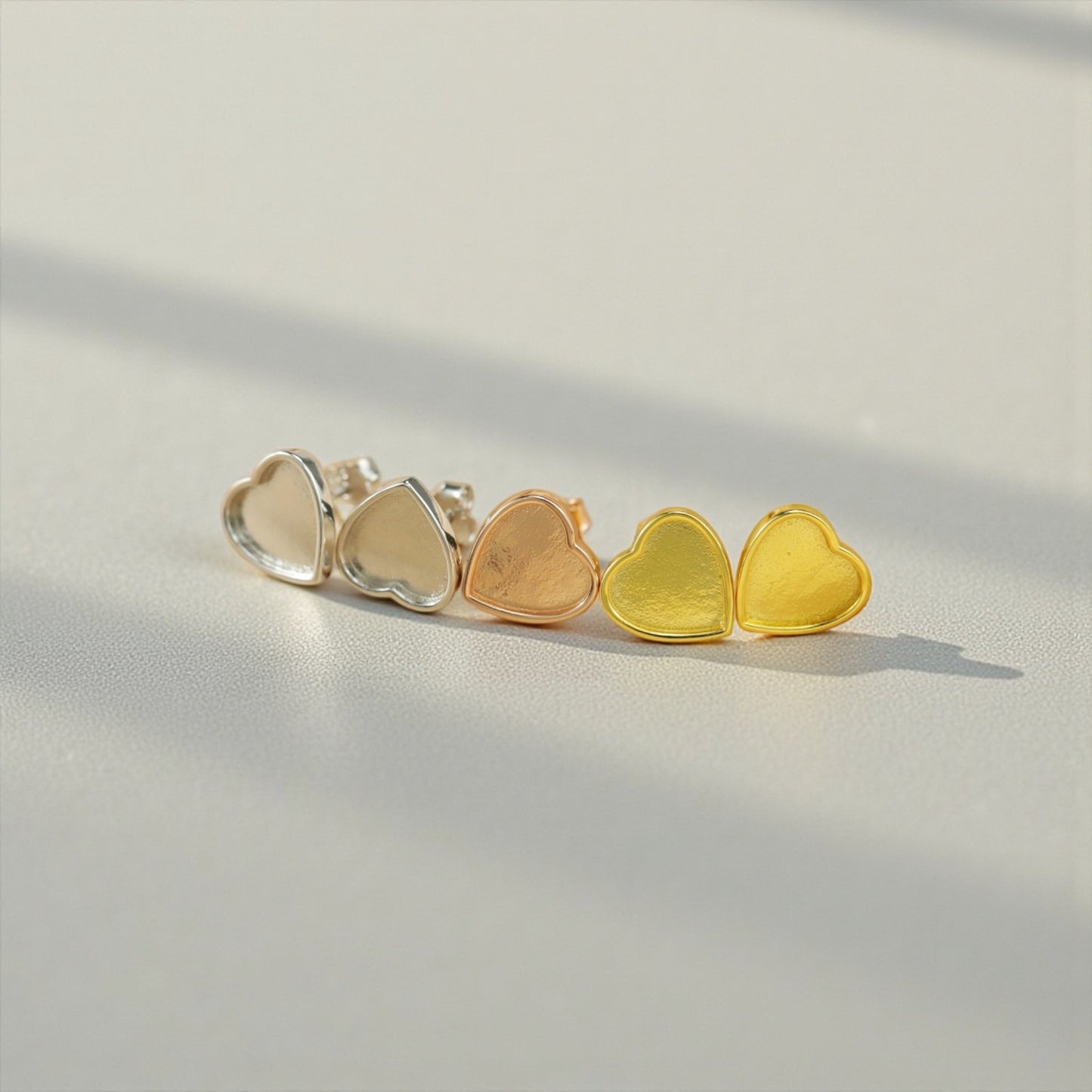 Simple Heart Sterling Silver Earrings.