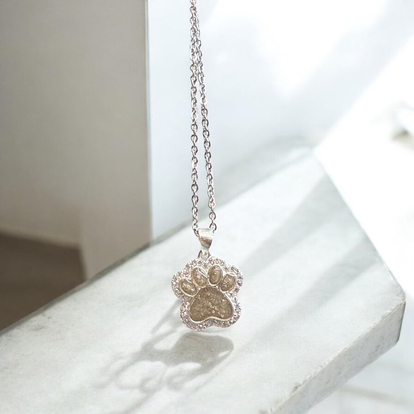 Diamond Paw Print Necklace