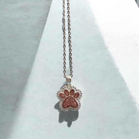 Diamond Paw Print Necklace