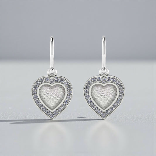 Dangle Heart Accent Sterling Silver Earrings