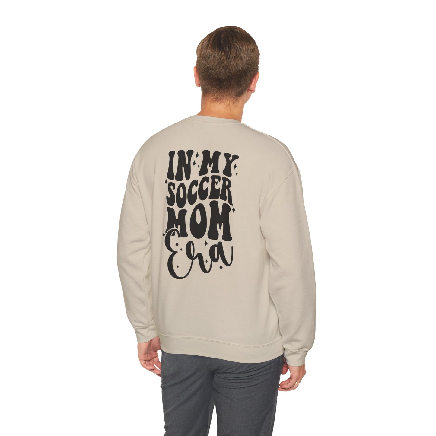 In My Soccer Mom Era Heavy Blend™ Crewneck Sweatshirt Front and Back