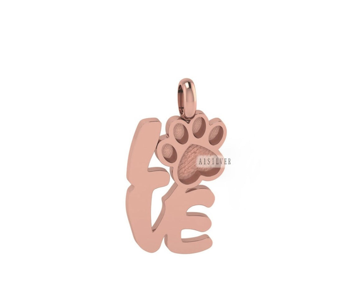 Love Paw Print Necklace