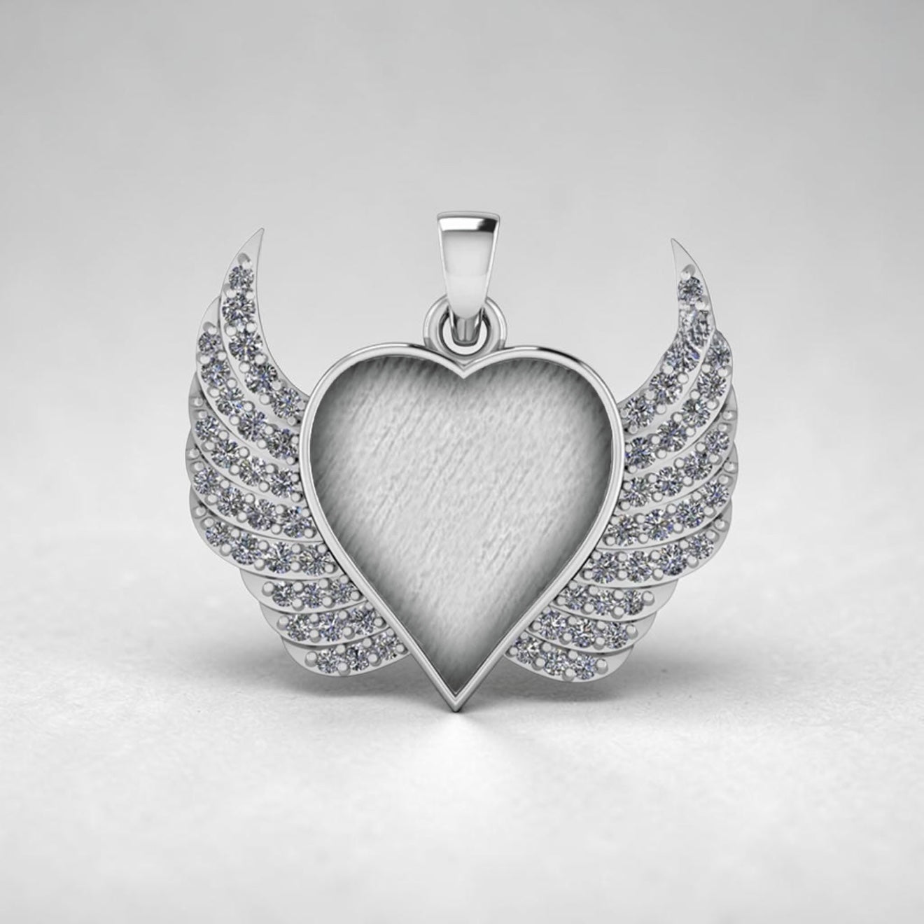 Angel Wings Heart Sterling Silver Necklace