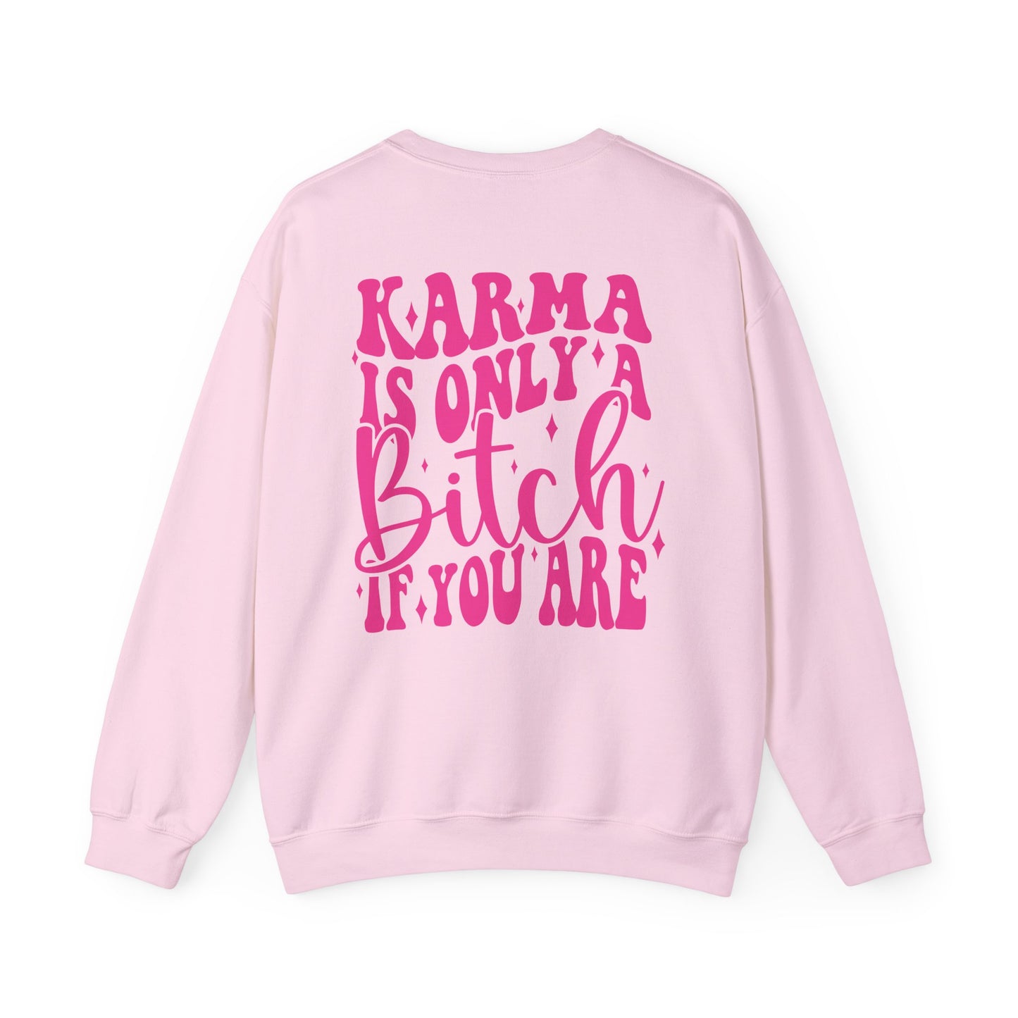 Karma Heavy Blend™ Crewneck Sweatshirt Front and Back