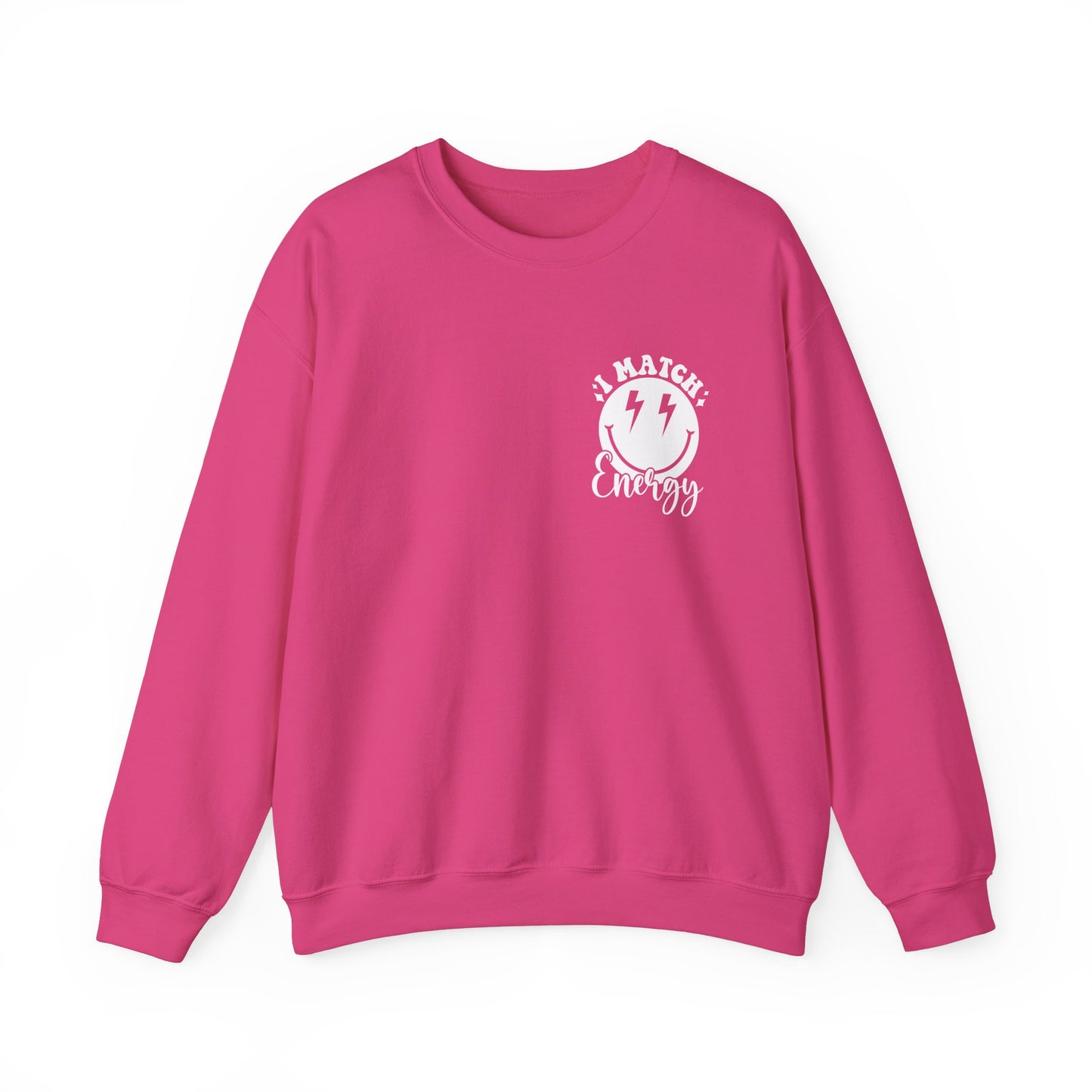 I match Energy Heavy Blend™ Crewneck Sweatshirt Front and Back