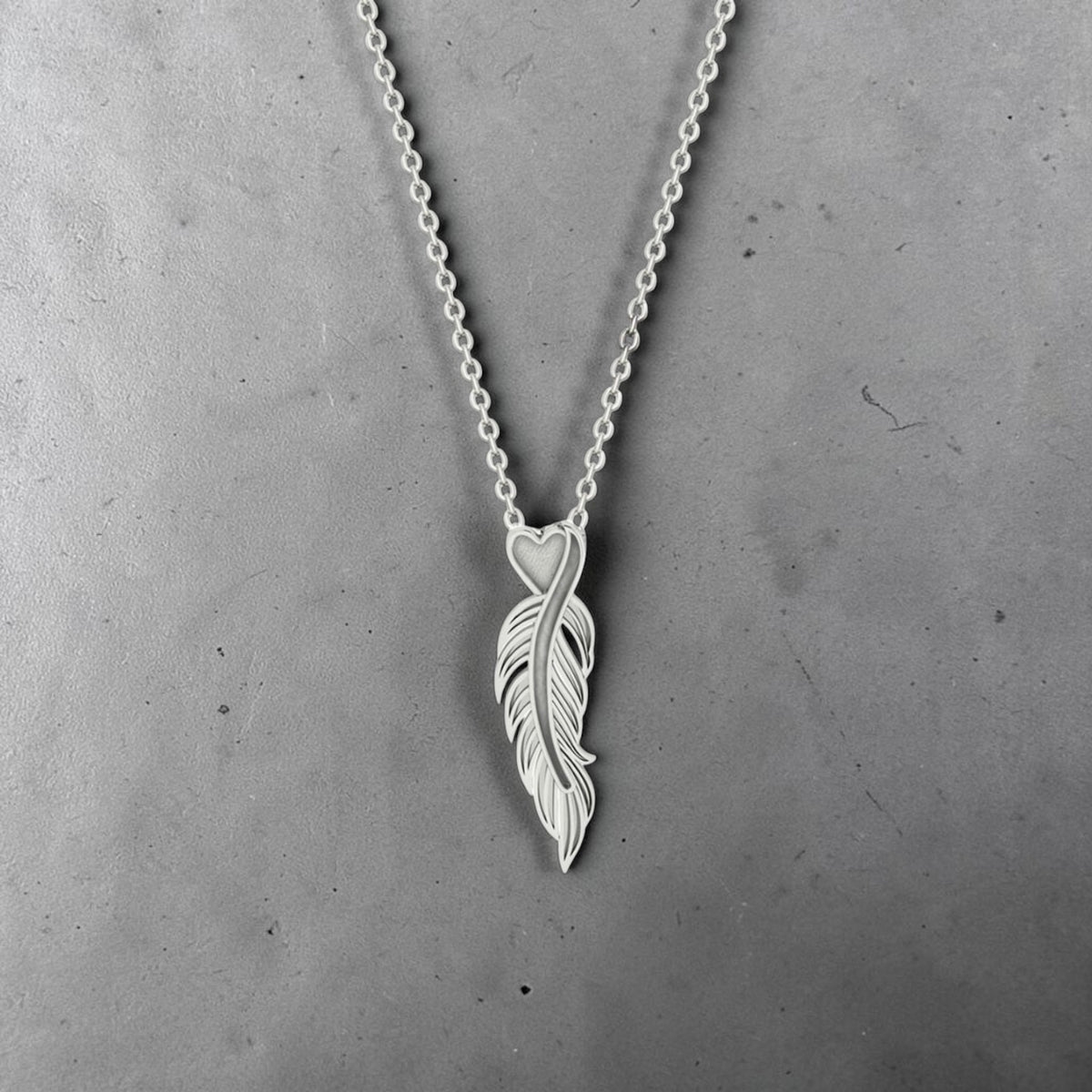 Eagle Feather Sterling Silver Necklace – pet memorial keepsake necklace