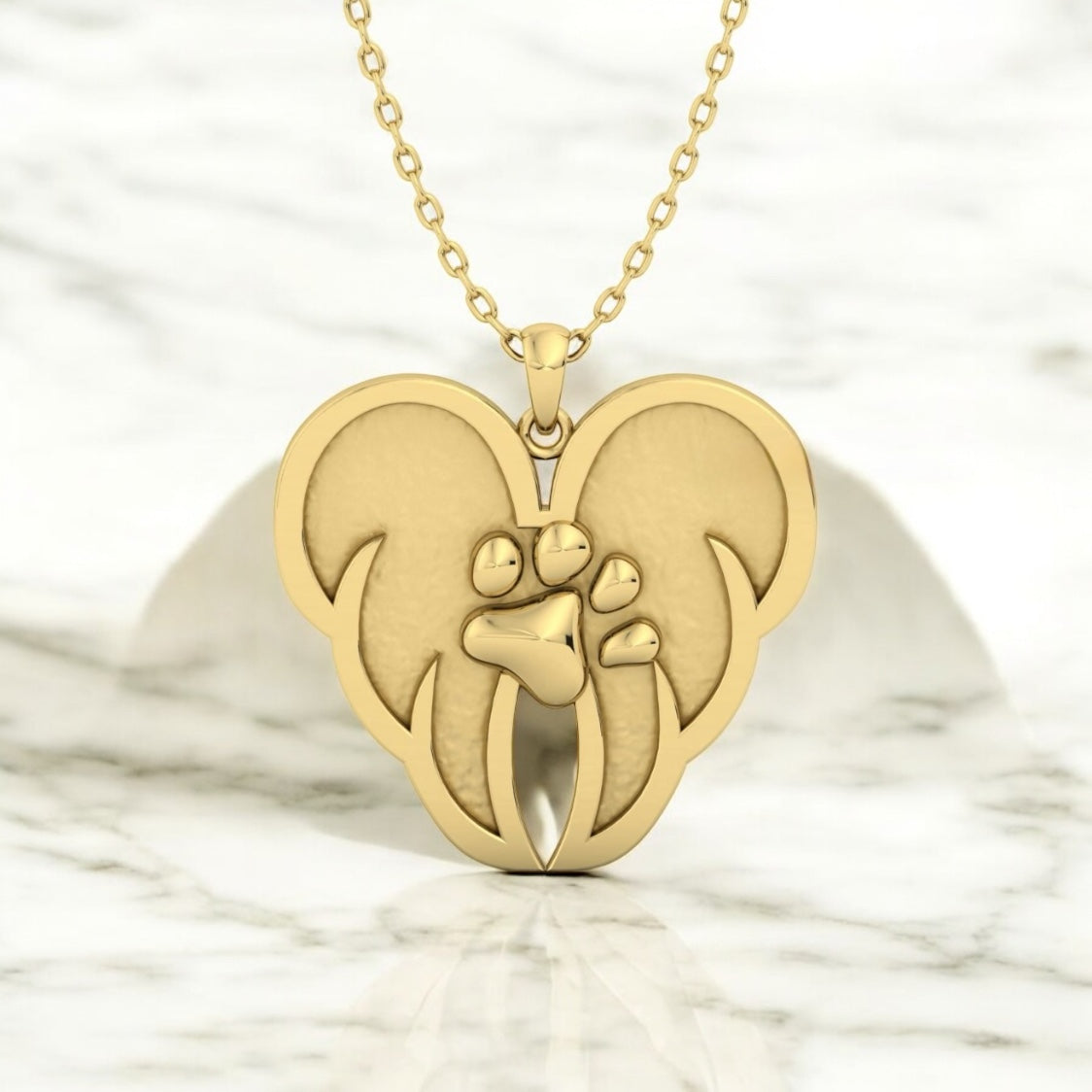Angel Wing Paw Print Sterling Silver Necklace