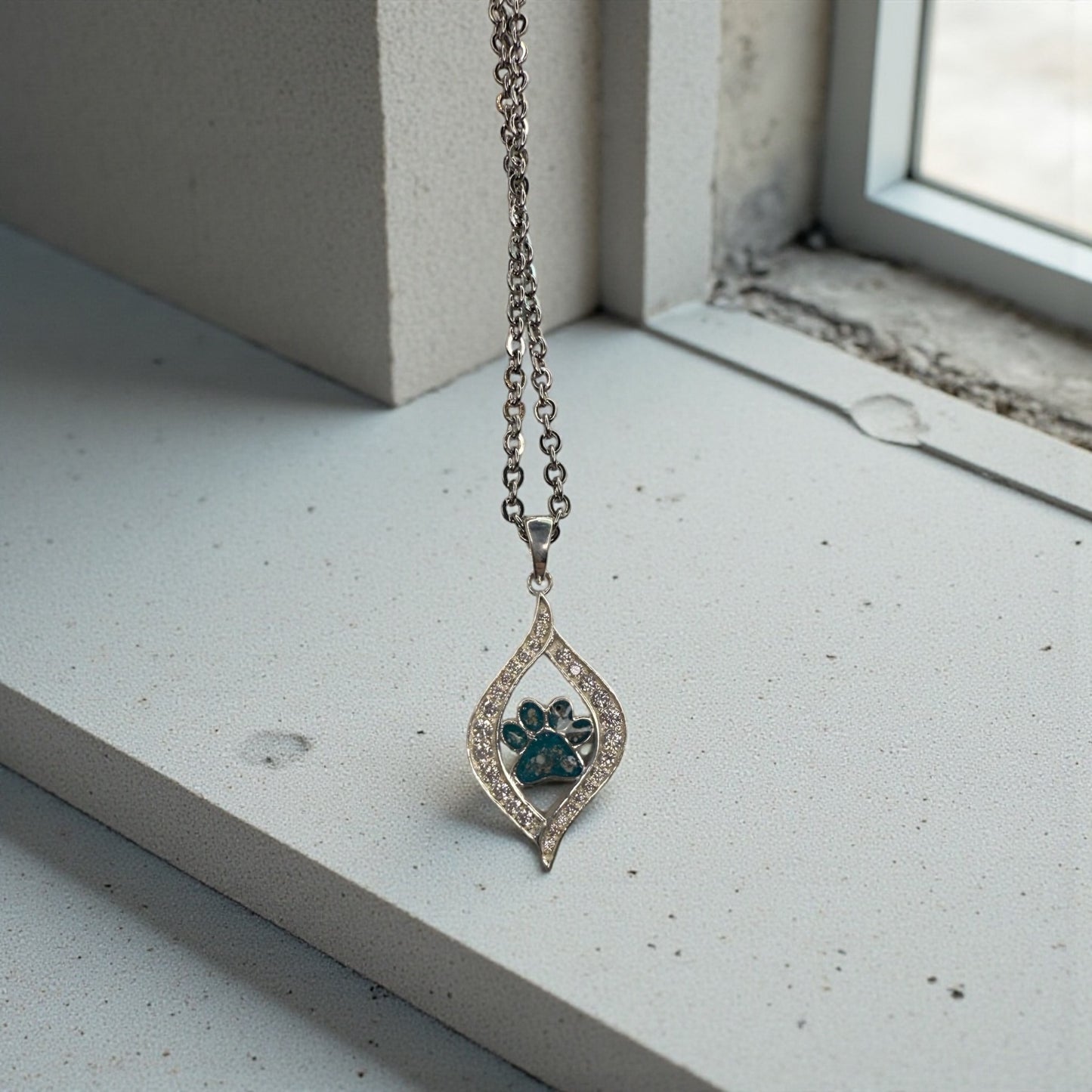 Pet Baily Paw Print Necklace