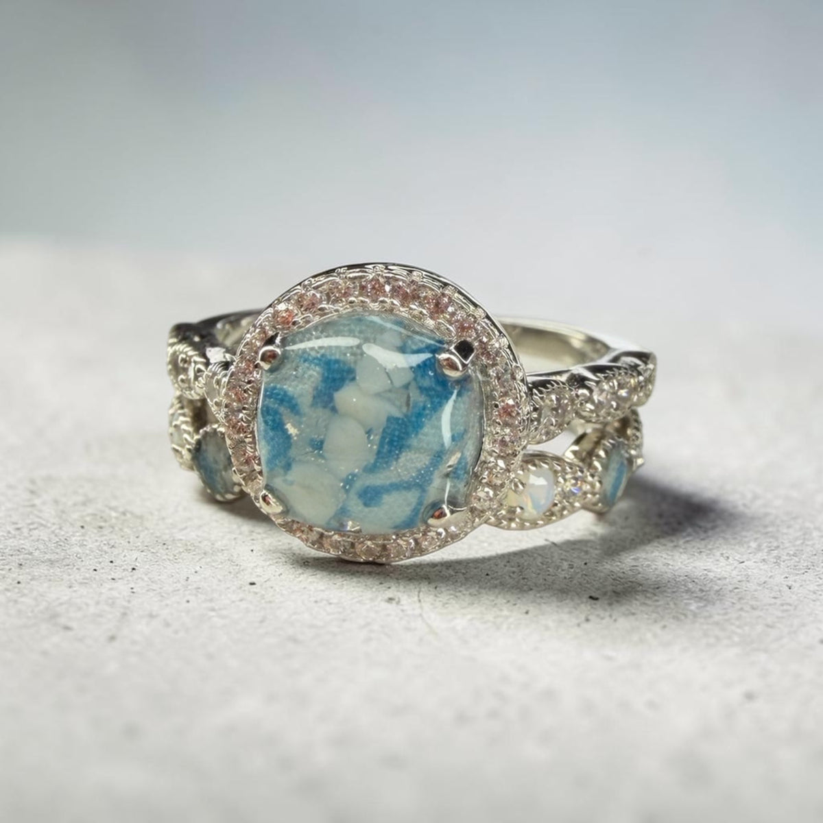 Corina + Bella Ring – cremation and breastmilk keepsake ring, view 2