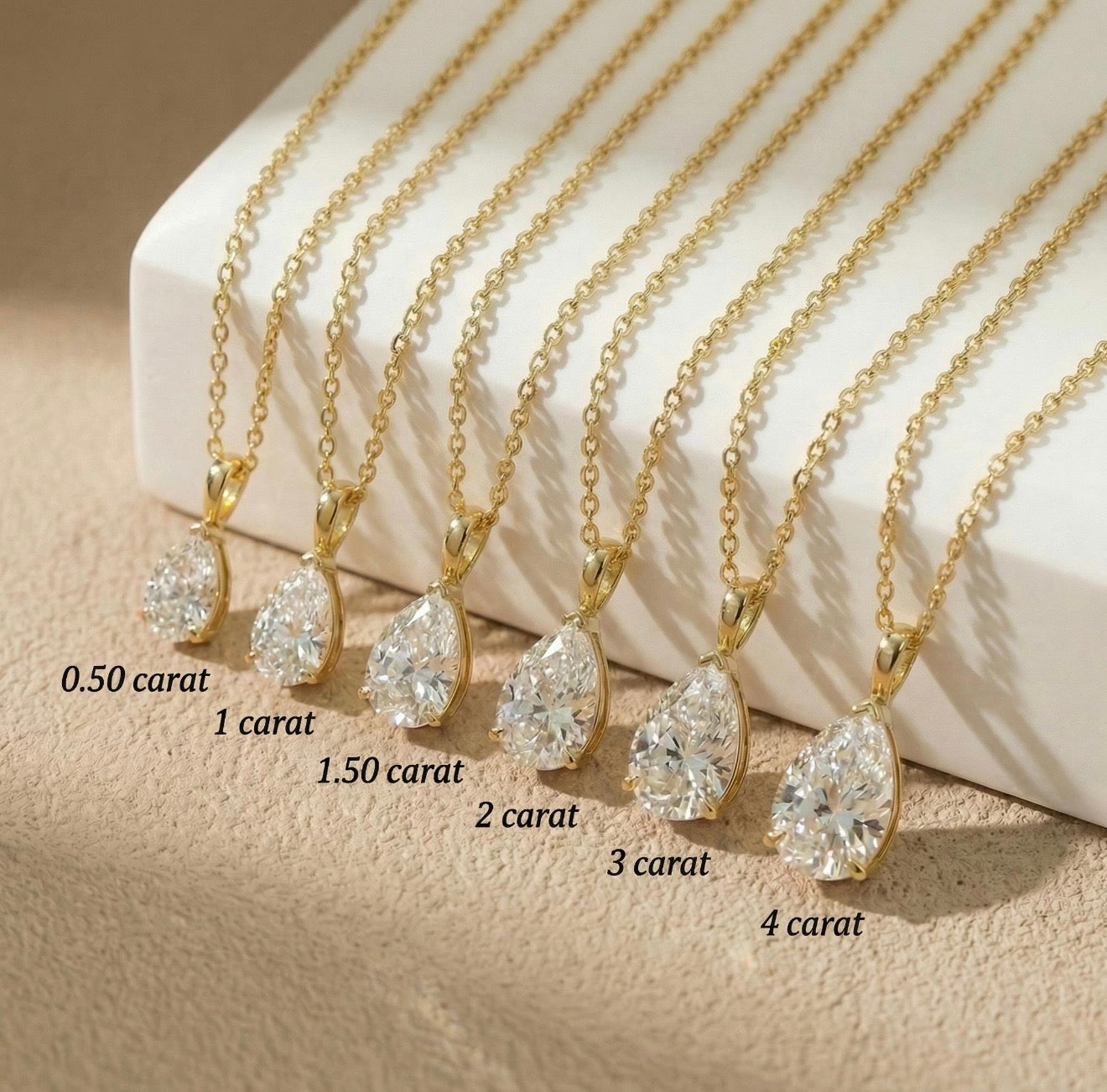 Pear Behind the Stone Necklace