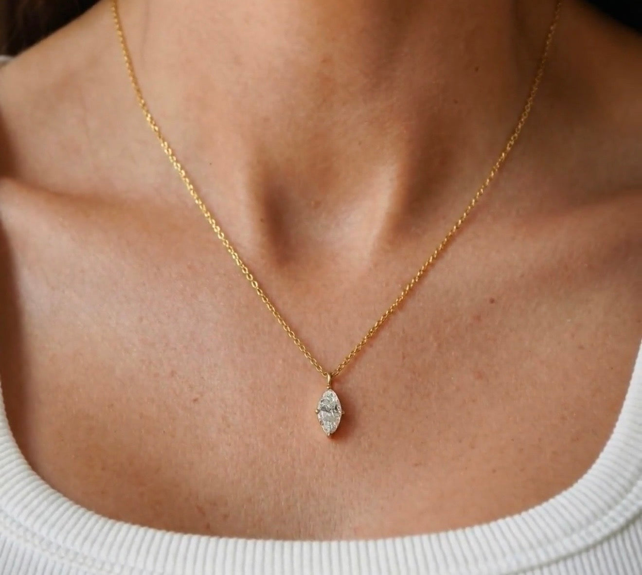 Marquis Behind the Stone Necklace