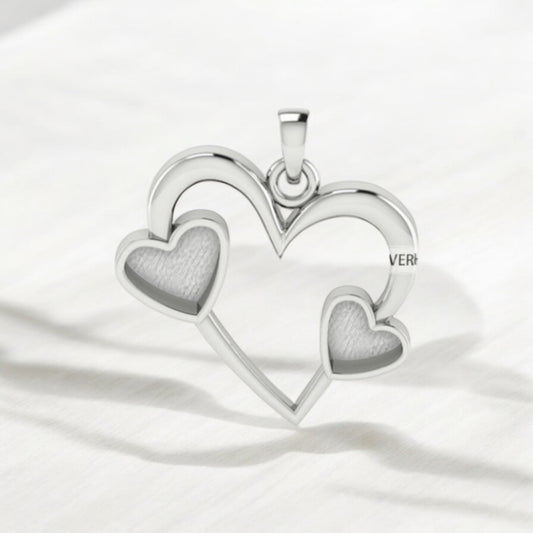 Double Heart Sterling Silver Necklace