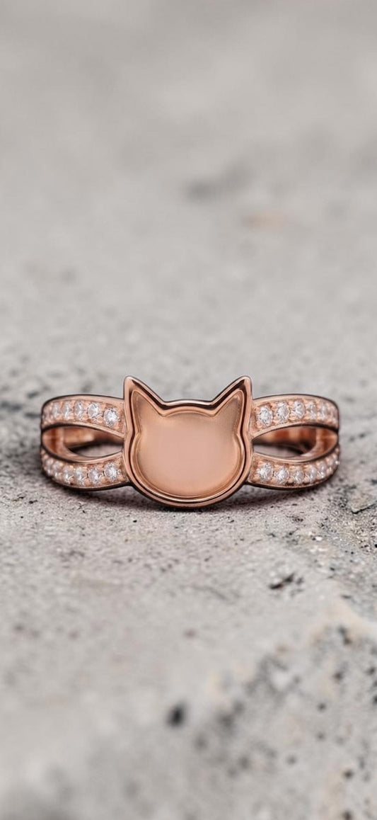 Pet Cat Sterling Silver Ring – pet memorial keepsake ring