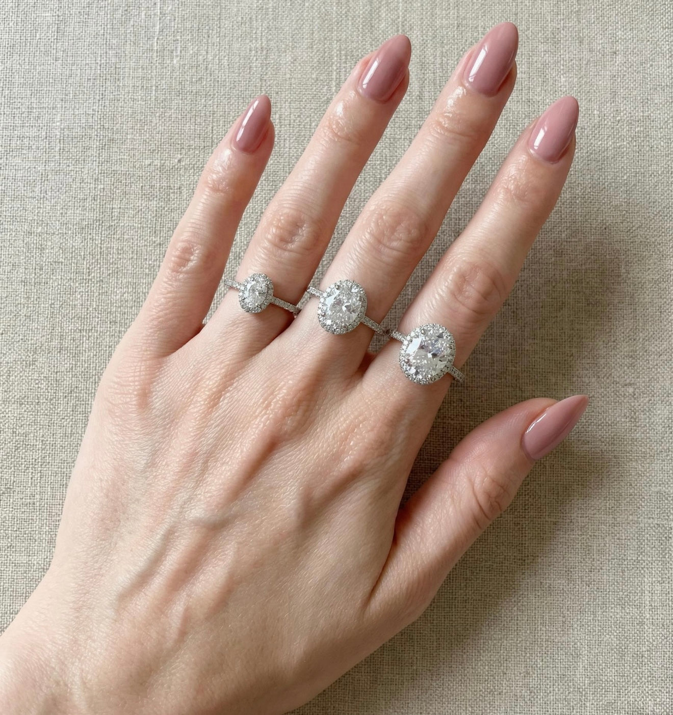 Oval Halo Behind the Stone Ring
