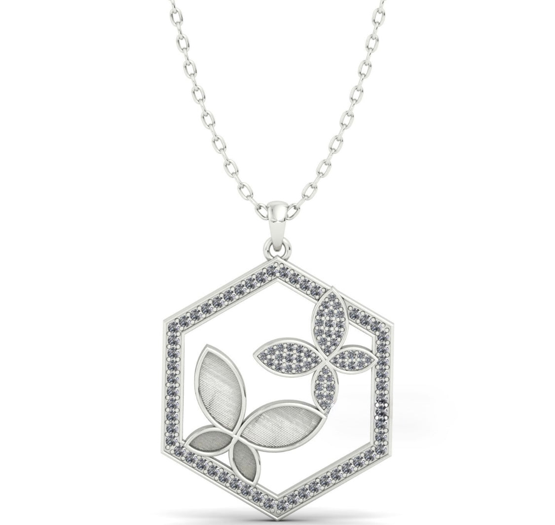 Butterfly Double Sterling Silver Necklace