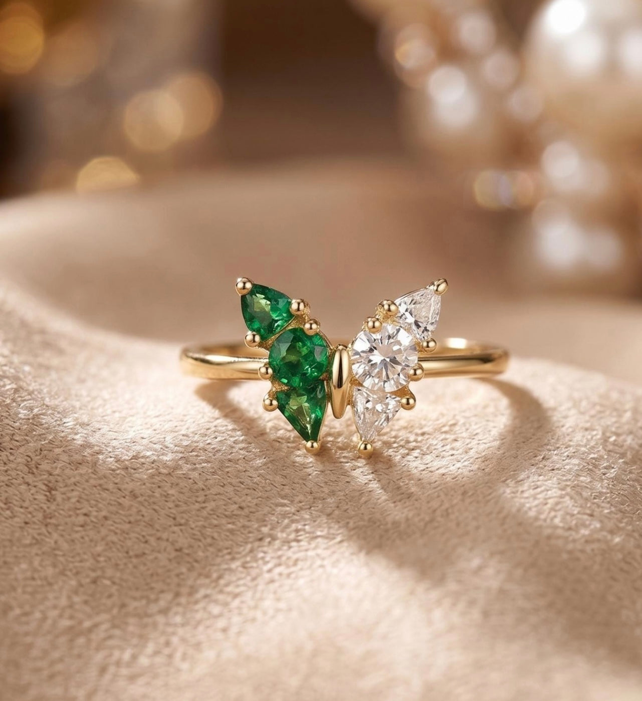 Toi Et Moi Butterfly Behind the Stone Ring