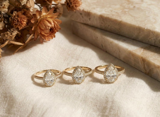 Pear Halo Behind the Stone Ring