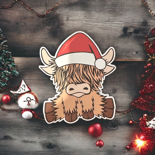 Christmas Highland Cow Car Freshie