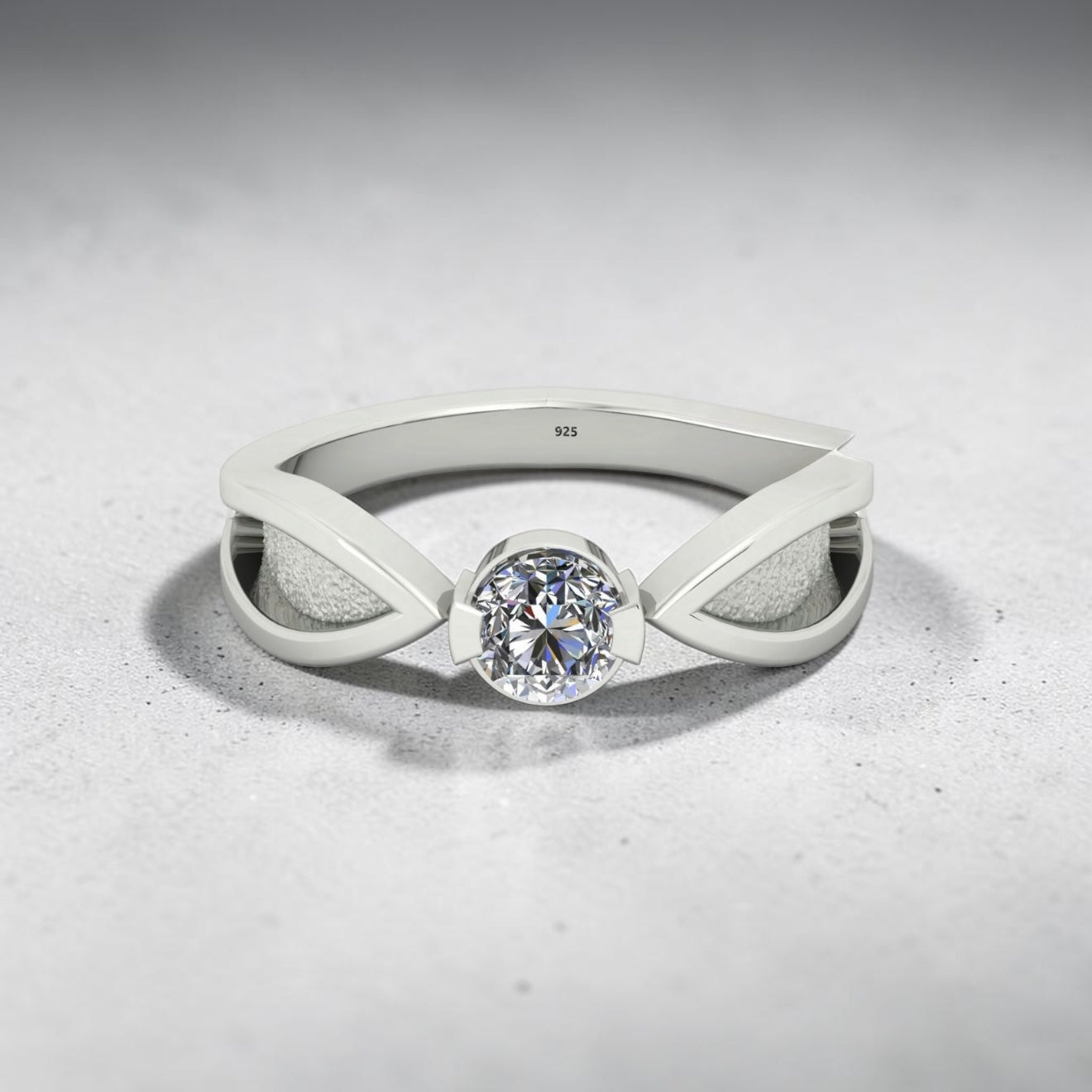 Accent Stone 2 Sterling Silver Ring