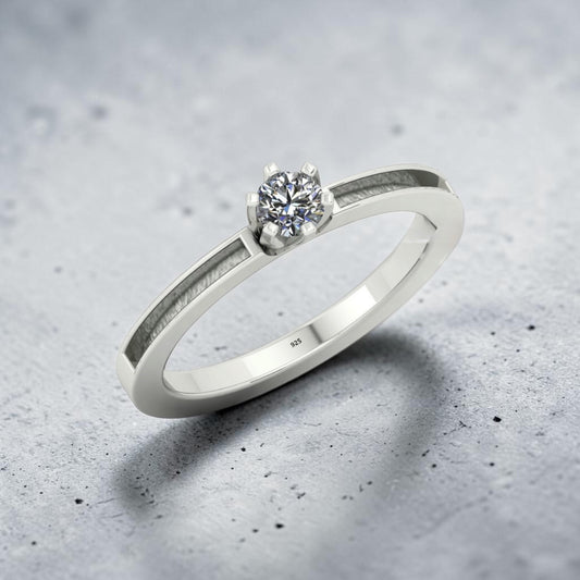 Accent Stone Sterling Silver Ring