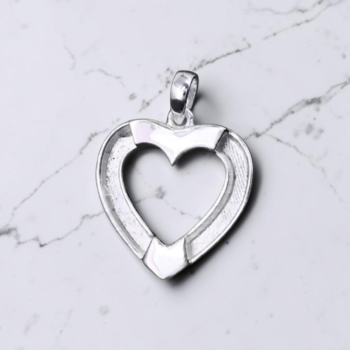 GiGi Double Sided Heart Sterling Silver Necklace