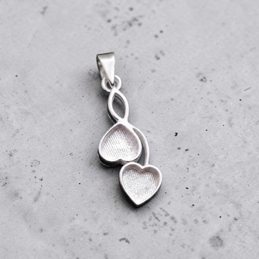 Ginny Double Heart Sterling Silver Necklace – pet memorial keepsake necklace