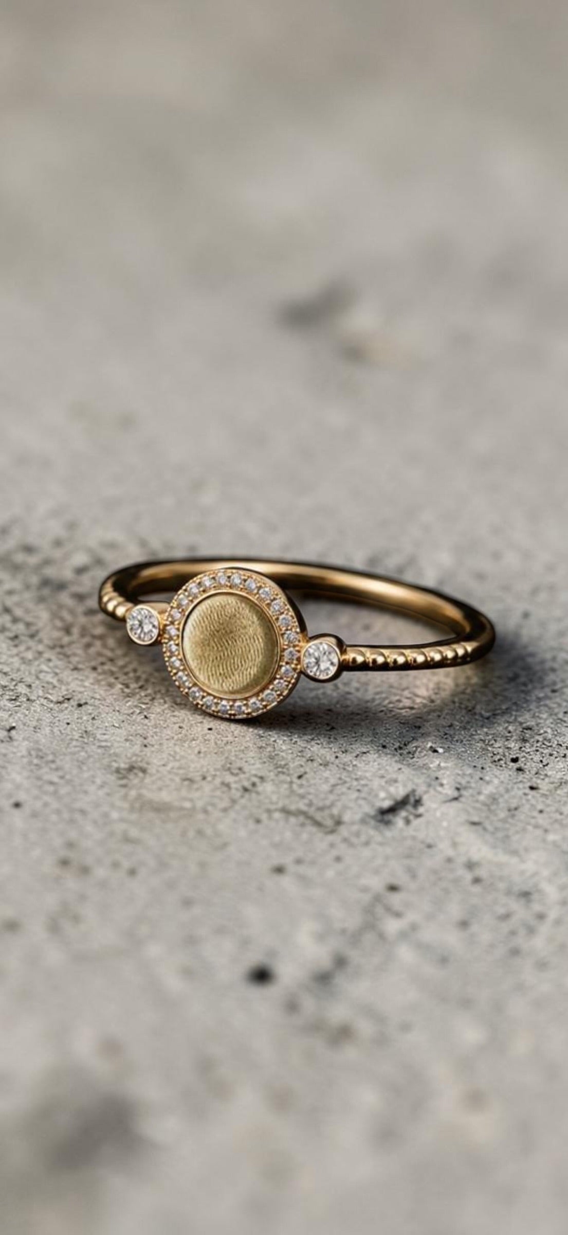 Caroline Ring – cremation and breastmilk keepsake ring, view 2